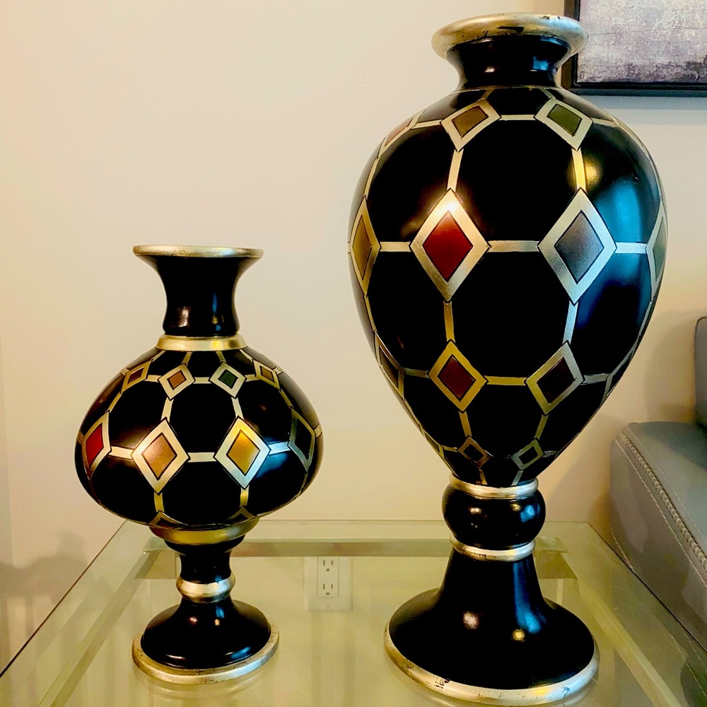 Richard Chang by ARTMAX International Set of 2 Art Deco Vases 21”13” Rare